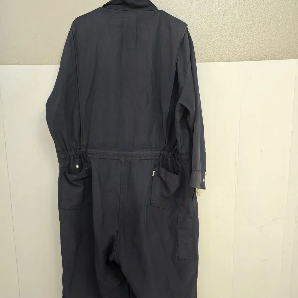 Vintage Lion Apparel Navy Coverall Made In USA Size XXLS Work Wear Mechanic W497